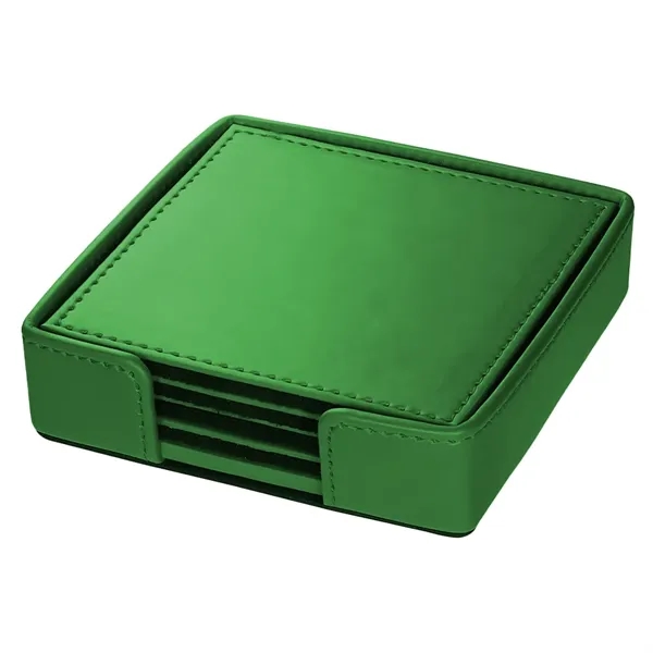 Prestige Leatherette 4 Part Coaster Set /W Stand - Prestige Leatherette 4 Part Coaster Set /W Stand - Image 5 of 11