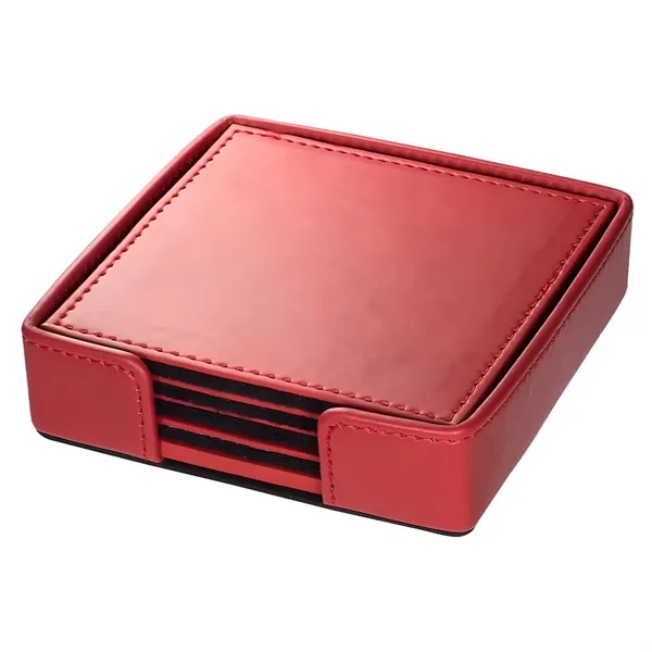 Prestige Leatherette 4 Part Coaster Set /W Stand - Prestige Leatherette 4 Part Coaster Set /W Stand - Image 9 of 11