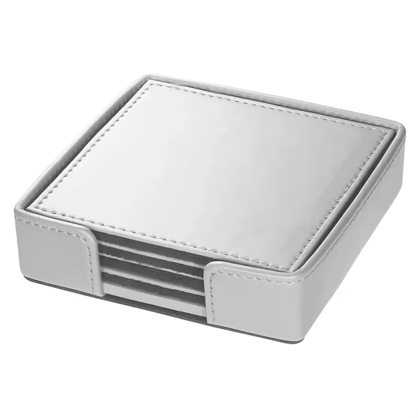 Prestige Leatherette 4 Part Coaster Set /W Stand - Prestige Leatherette 4 Part Coaster Set /W Stand - Image 10 of 11
