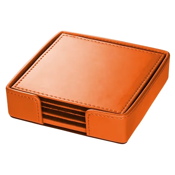 Prestige Leatherette 4 Part Coaster Set /W Stand - Prestige Leatherette 4 Part Coaster Set /W Stand - Image 6 of 11
