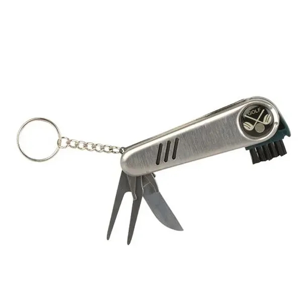 Stainless Steel Pocket Golf Tool Kit 7-In-1 Keychain - Stainless Steel Pocket Golf Tool Kit 7-In-1 Keychain - Image 1 of 1