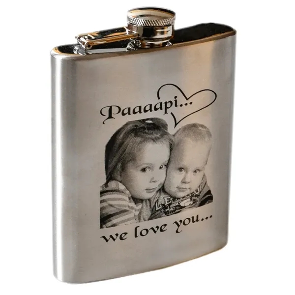 Jims Stainless Steel Hip Flask - 4 Oz - Jims Stainless Steel Hip Flask - 4 Oz - Image 1 of 2