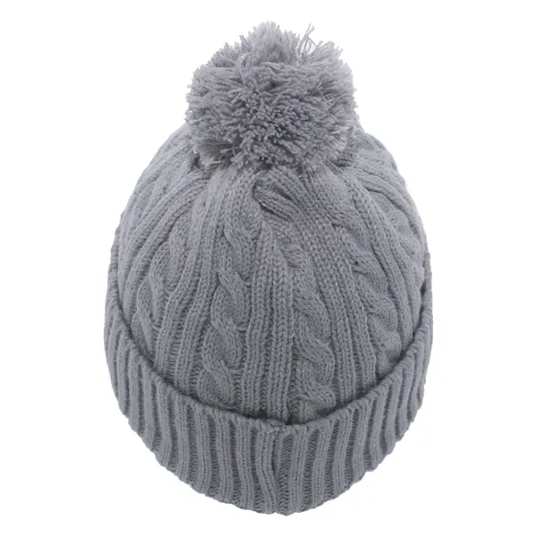 Pacific Headwear Cable Knit Pom-Pom Beanie - Pacific Headwear Cable Knit Pom-Pom Beanie - Image 18 of 19