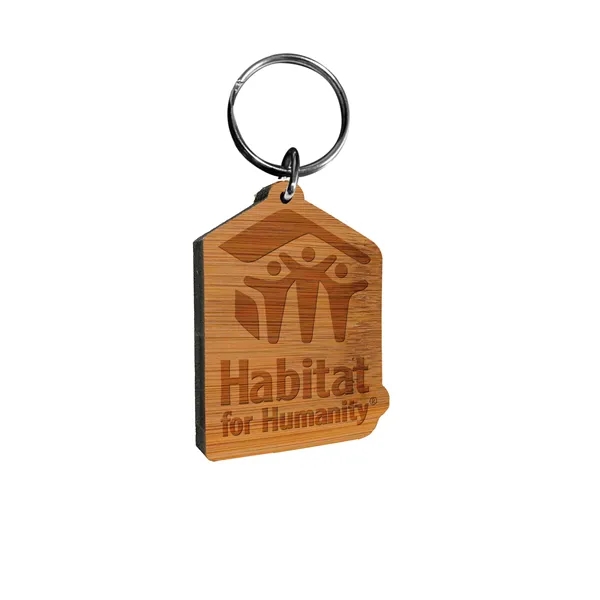 Custom Laser Etched Bamboo Keychain - Custom Laser Etched Bamboo Keychain - Image 1 of 4