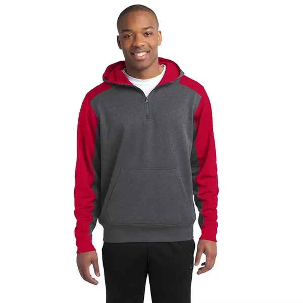 Sport-Tek® Tech Fleece Colorblock 1/4-Zip Hooded Sweatshirt - Sport-Tek® Tech Fleece Colorblock 1/4-Zip Hooded Sweatshirt - Image 5 of 6