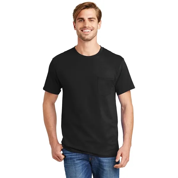 Hanes® - Authentic 100% Cotton T-Shirt with Pocket - Hanes® - Authentic 100% Cotton T-Shirt with Pocket - Image 2 of 10