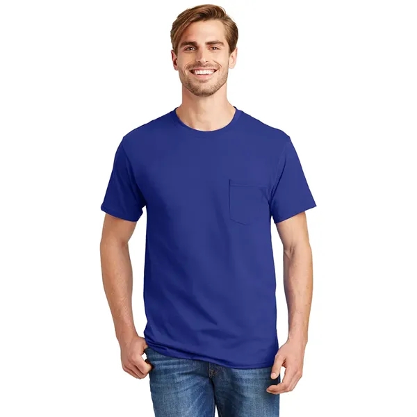 Hanes® - Authentic 100% Cotton T-Shirt with Pocket - Hanes® - Authentic 100% Cotton T-Shirt with Pocket - Image 5 of 10