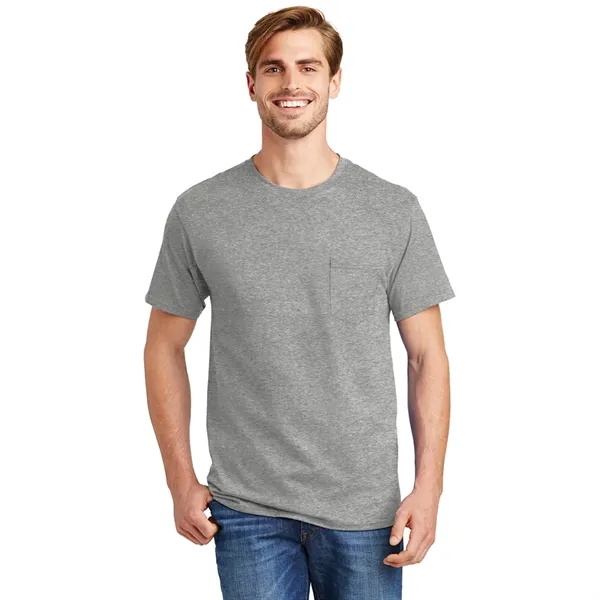 Hanes® - Authentic 100% Cotton T-Shirt with Pocket - Hanes® - Authentic 100% Cotton T-Shirt with Pocket - Image 6 of 10