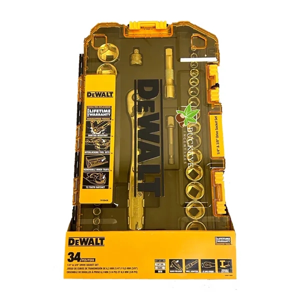 DEWALT Toughbox 34 pc. 1/4" and 3/8" Drive Socket Set - DEWALT Toughbox 34 pc. 1/4" and 3/8" Drive Socket Set - Image 0 of 1