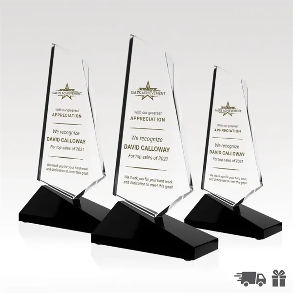 Crystal Award - Slanted Black Base - Cryptic - Crystal Award - Slanted Black Base - Cryptic - Image 2 of 2