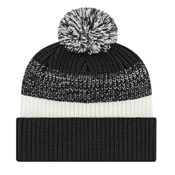 Thick Ribbed Knit Cap with Cuff - Thick Ribbed Knit Cap with Cuff - Image 5 of 5