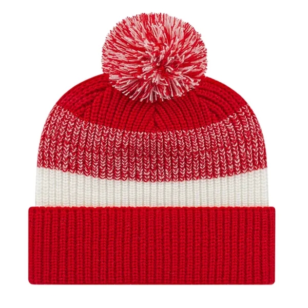 Thick Ribbed Knit Cap with Cuff - Thick Ribbed Knit Cap with Cuff - Image 3 of 5