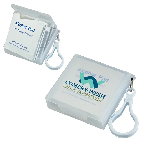 Custom Handy Pack Sanitizing Wipes with Carabiner