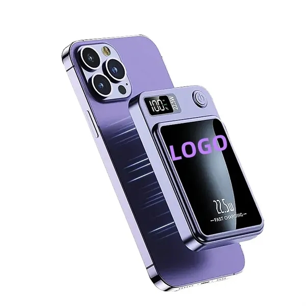 Magnetic Wireless Power Bank with Cable - Magnetic Wireless Power Bank with Cable - Image 0 of 2