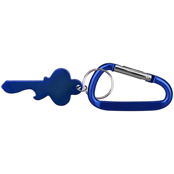 Key Shape Bottle Opener KeyRing with Carabiner - Key Shape Bottle Opener KeyRing with Carabiner - Image 4 of 4