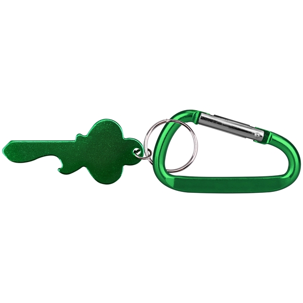 Key Shape Bottle Opener KeyRing with Carabiner - Key Shape Bottle Opener KeyRing with Carabiner - Image 1 of 4