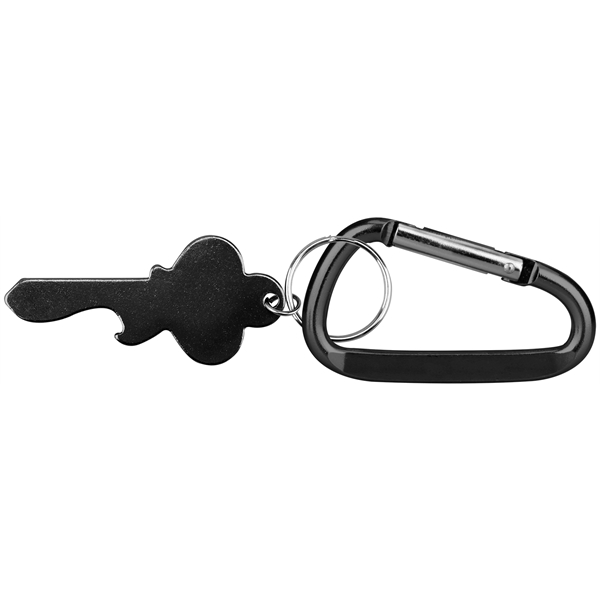 Key Shape Bottle Opener KeyRing with Carabiner - Key Shape Bottle Opener KeyRing with Carabiner - Image 2 of 4