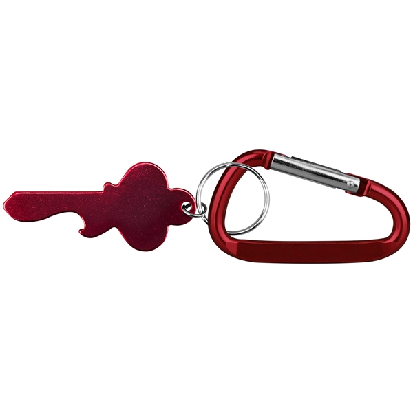 Key Shape Bottle Opener KeyRing with Carabiner - Key Shape Bottle Opener KeyRing with Carabiner - Image 3 of 4
