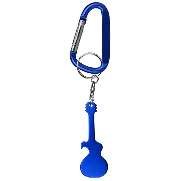 Guitar Shaped Bottle Opener with Key Chain & Carabiner - Guitar Shaped Bottle Opener with Key Chain & Carabiner - Image 4 of 4