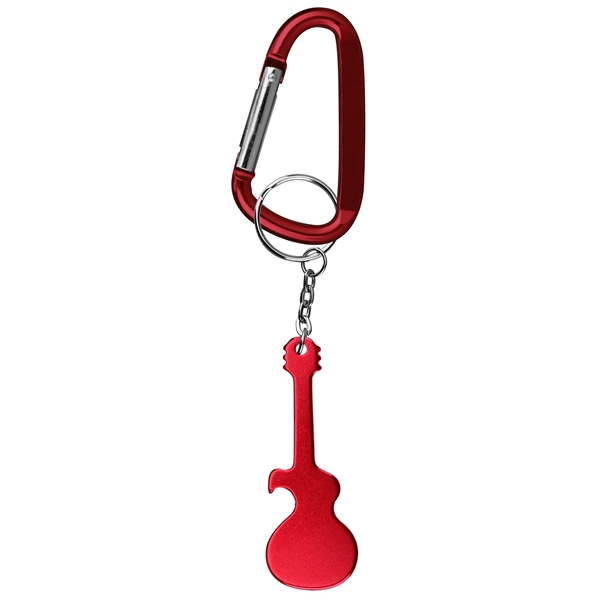 Guitar Shaped Bottle Opener with Key Chain & Carabiner - Guitar Shaped Bottle Opener with Key Chain & Carabiner - Image 3 of 4