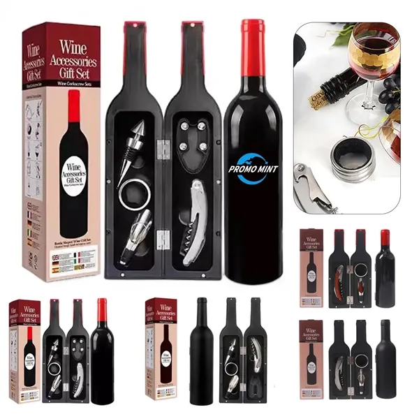 Wine Bottle Accessories Gift Set  Opener Kit - Wine Bottle Accessories Gift Set  Opener Kit - Image 0 of 4