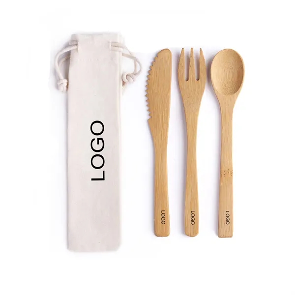 Reusable Bamboo Cutlery Utensils Set - Reusable Bamboo Cutlery Utensils Set - Image 0 of 1