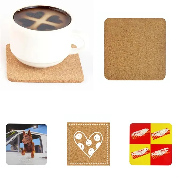 Eco-Friendly Cork Square Coasters - Eco-Friendly Cork Square Coasters - Image 1 of 1