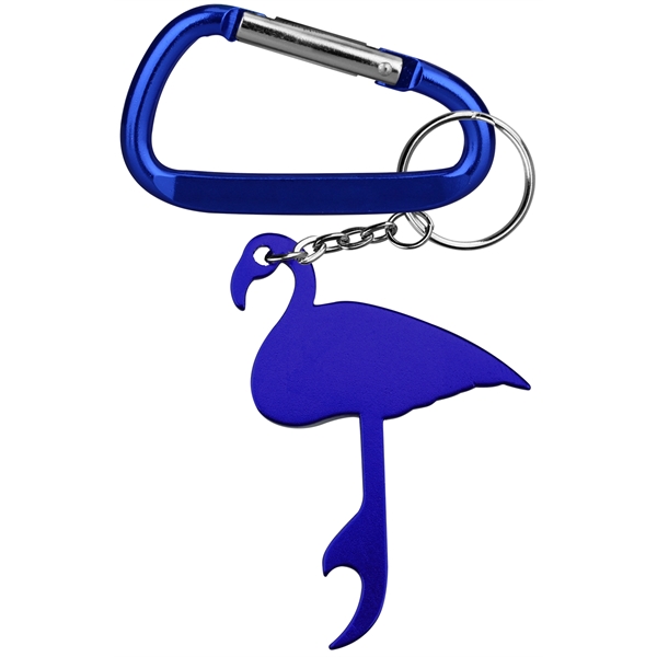 Flamingo Shaped Aluminum Bottle Opener with Carabiner - Flamingo Shaped Aluminum Bottle Opener with Carabiner - Image 4 of 4