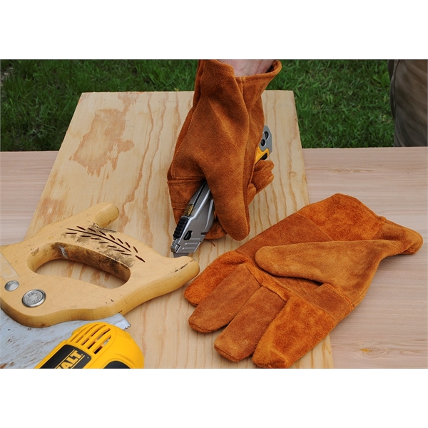 Heavy Duty Water Repellent Suede Leather Gloves - Heavy Duty Water Repellent Suede Leather Gloves - Image 2 of 7