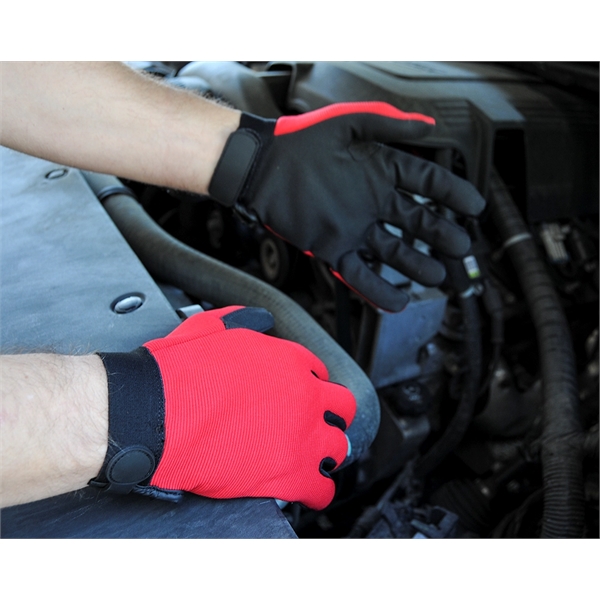 Red Touchscreen Mechanics Gloves - Red Touchscreen Mechanics Gloves - Image 3 of 5