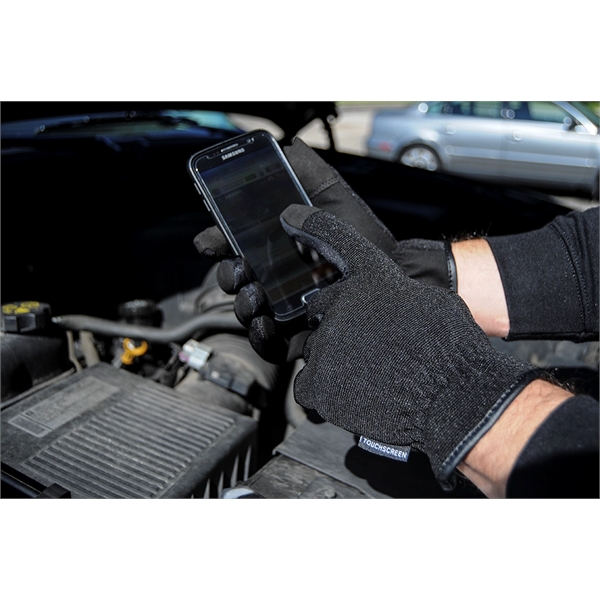 Black Slip On Touchscreen Mechanics Gloves - Black Slip On Touchscreen Mechanics Gloves - Image 3 of 5