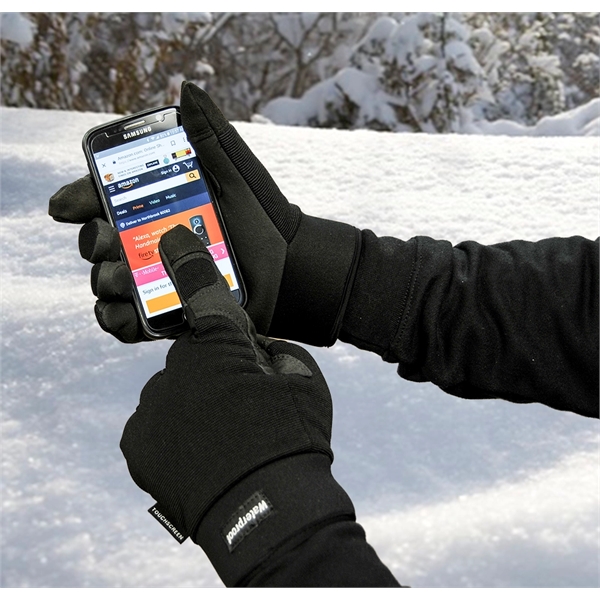 Touchscreen Waterproof Winter Lined Black Mechanics Gloves - Touchscreen Waterproof Winter Lined Black Mechanics Gloves - Image 1 of 6
