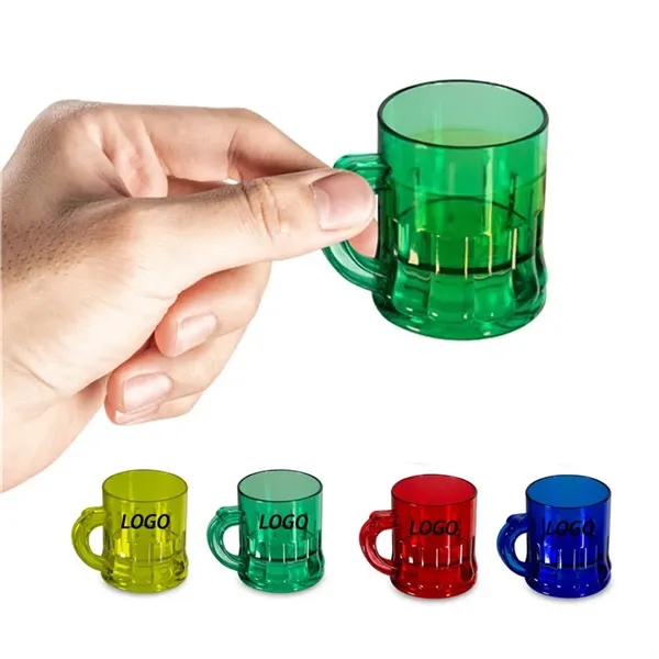 1oz Mini Plastic Beer Mug Shot Glass With Handle - 1oz Mini Plastic Beer Mug Shot Glass With Handle - Image 0 of 4