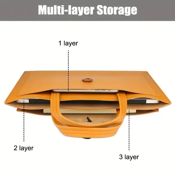 Pu Leather Laptop Bag - Pu Leather Laptop Bag - Image 2 of 4