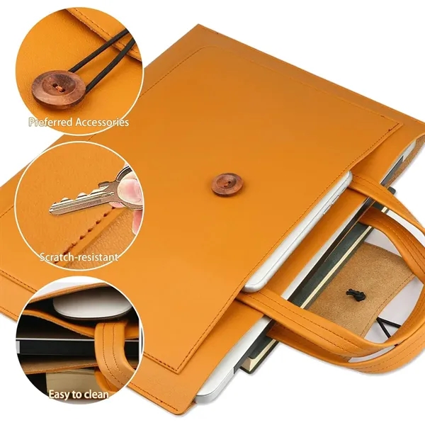 Pu Leather Laptop Bag - Pu Leather Laptop Bag - Image 3 of 4