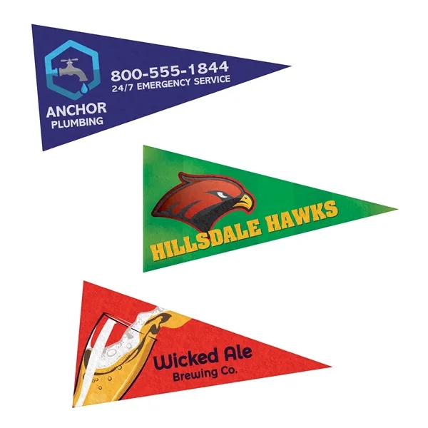 3" x 6" Custom Printed Mini Magnetic Felt Pennant - 3" x 6" Custom Printed Mini Magnetic Felt Pennant - Image 3 of 6