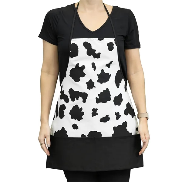 Pouch Pocket Cow Print Apron - Pouch Pocket Cow Print Apron - Image 1 of 3