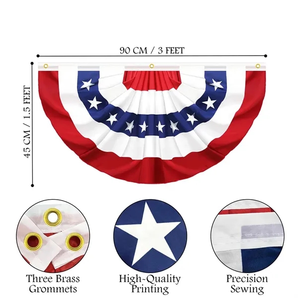 USA Pleated Fan Flag - USA Pleated Fan Flag - Image 1 of 4