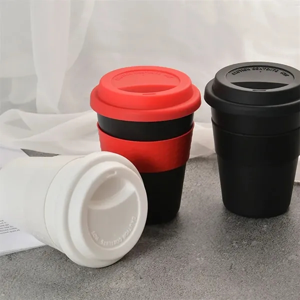 Portable Drinkware Coffee Plastic Cup With Silicone Lid - Portable Drinkware Coffee Plastic Cup With Silicone Lid - Image 5 of 7