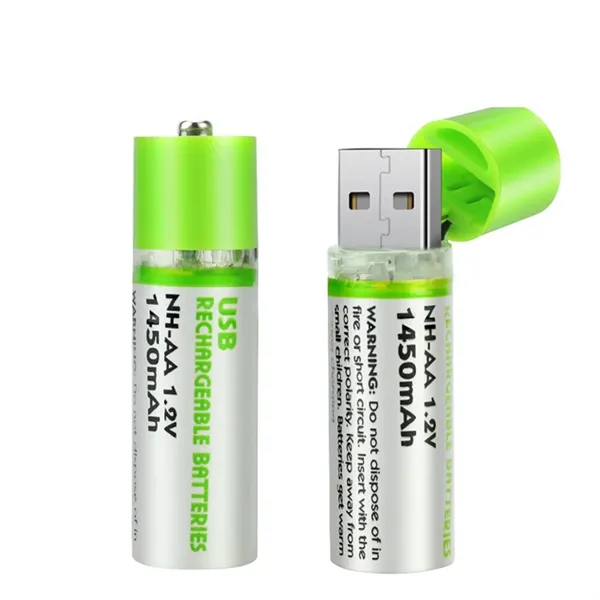 USB Rechargable AA 1450mAh Battery - USB Rechargable AA 1450mAh Battery - Image 0 of 1