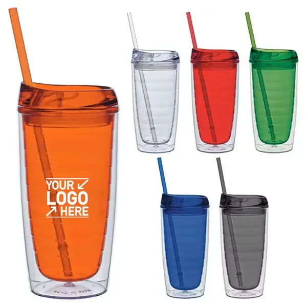 Custom 16oz Double Wall Insulation Cups Tumbler With Lid - Custom 16oz Double Wall Insulation Cups Tumbler With Lid - Image 10 of 18