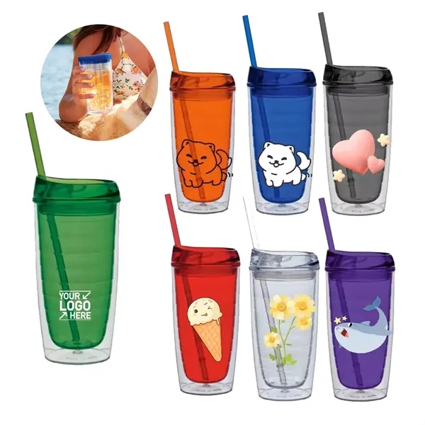 Custom 16oz Double Wall Insulation Cups Tumbler With Lid - Custom 16oz Double Wall Insulation Cups Tumbler With Lid - Image 0 of 18