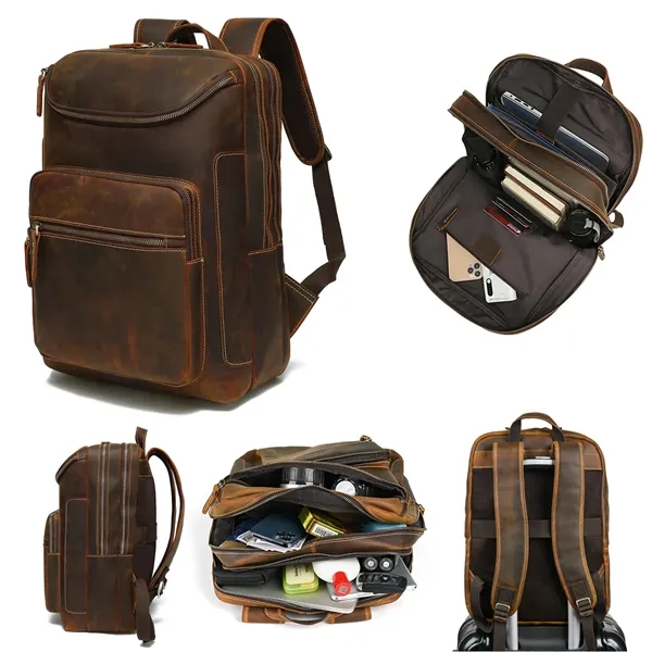 Vintage Genuine Leather 16" Laptop Backpack - Vintage Genuine Leather 16" Laptop Backpack - Image 0 of 1