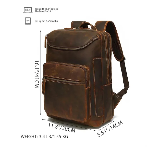 Vintage Genuine Leather 16" Laptop Backpack - Vintage Genuine Leather 16" Laptop Backpack - Image 1 of 1