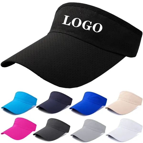 Polyester Sun Visor Hats Wide Brim Adjustable Sports Caps - Polyester Sun Visor Hats Wide Brim Adjustable Sports Caps - Image 0 of 2