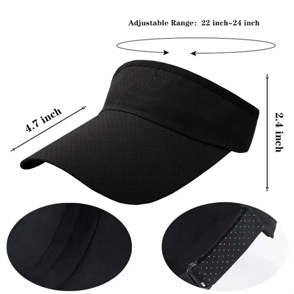 Polyester Sun Visor Hats Wide Brim Adjustable Sports Caps - Polyester Sun Visor Hats Wide Brim Adjustable Sports Caps - Image 1 of 2