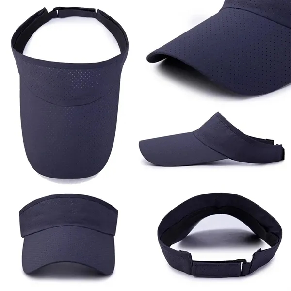 Polyester Sun Visor Hats Wide Brim Adjustable Sports Caps - Polyester Sun Visor Hats Wide Brim Adjustable Sports Caps - Image 2 of 2