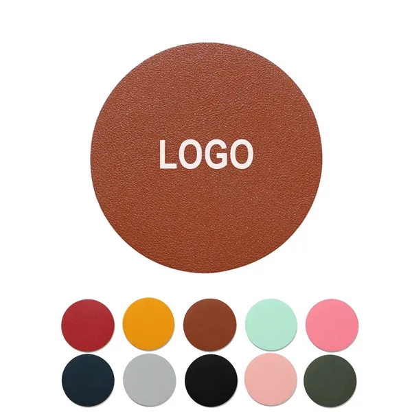 4 Inch PU Leather Coasters - 4 Inch PU Leather Coasters - Image 0 of 2