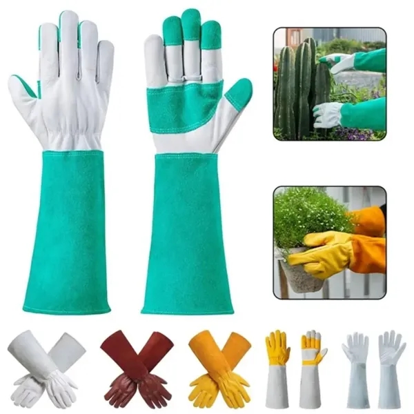 Durable Thick Cowhide Leather Work Garden Gloves - Durable Thick Cowhide Leather Work Garden Gloves - Image 1 of 2