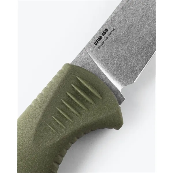 Meatcrafter® Dark Olive Santoprene® 4" Trailing Point Knife - Meatcrafter® Dark Olive Santoprene® 4" Trailing Point Knife - Image 3 of 3